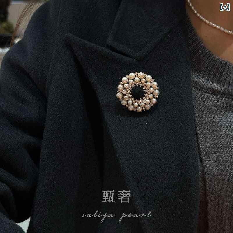 アクセサリー　パール　ジュエリー コレクション クラシック 高級 パールブローチ小 湘 レディース ハイエンド コート アクセサリー コサージュ
