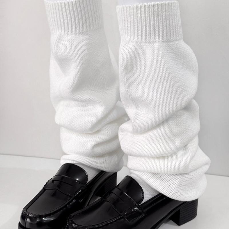 ソックス　サポート　カバー 足 付き クラウド フラット ソックス JK ミドル ロング スタック 暖かい ふくらはぎ ニット レッグカバー