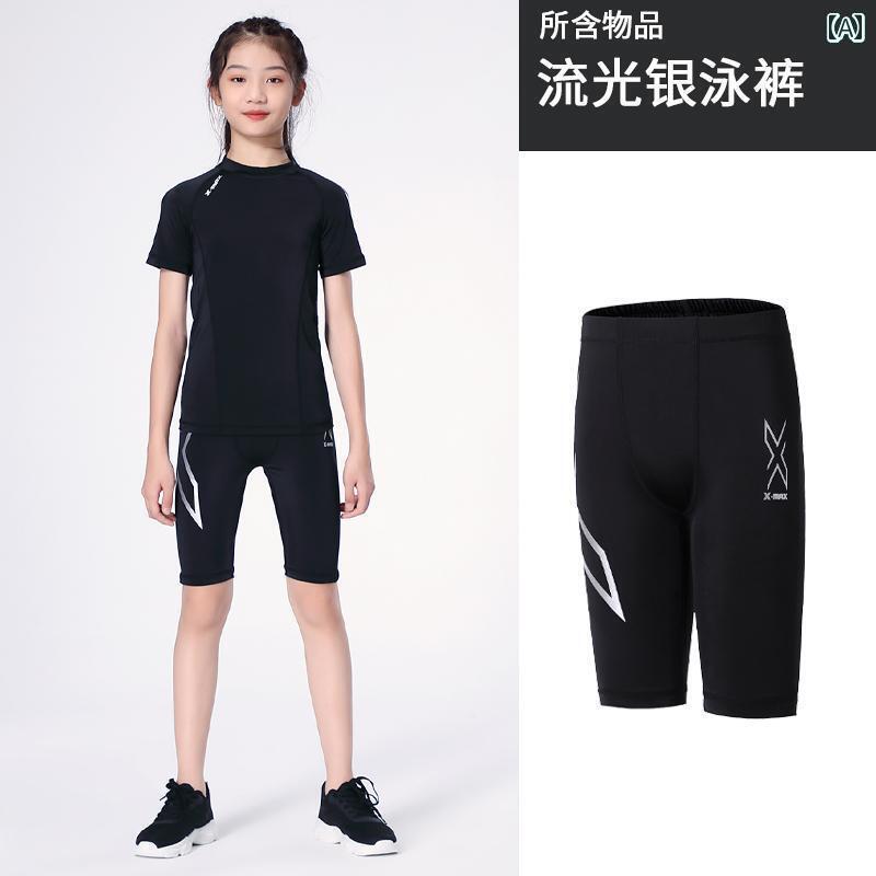メンズ　フィットネス　タイト　 2 Xmax 子供用 スポーツ 速乾 水泳 パンツ タイツ 女の子 バスケットボール ランニング トレーニング 5点 ストレッチパンツ