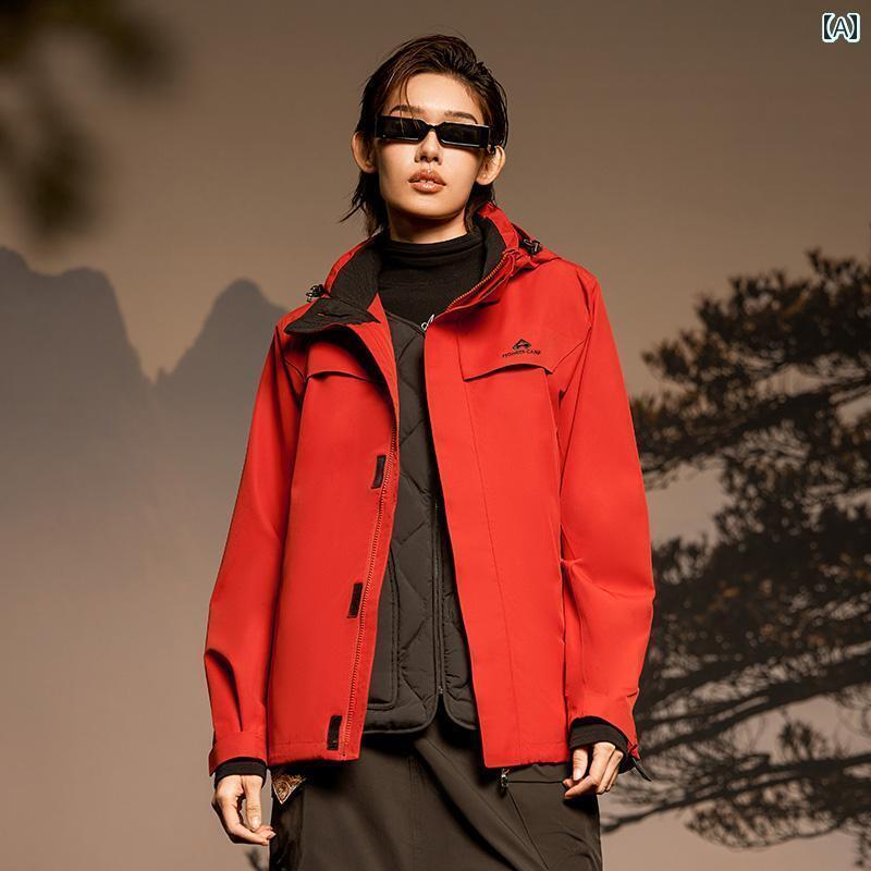 パーカー　メンズ　ジャケット Suzaku Jacket パイオニア アウトドア フリースジャケット ライナー 登山 スーツ 3 イン 1 防風 防水 ジャケット 女性用