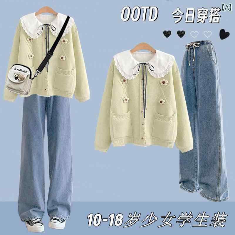 レディース　カジュアル　トップス 高校生 春服 女性 2025 青春 婦人服 中学生 ニットカーディガン 小 さわやか マッチング スーツ