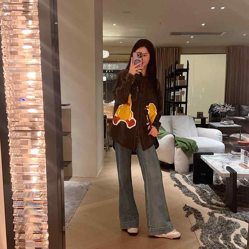 ジーンズ デニム 今めかしい HyunA 製造所 エスパニア 出どころ ジーンズ 広広とした レッグ ズボン下 立ち会い場 レングス 太陽フレアズボン下 95522 324
