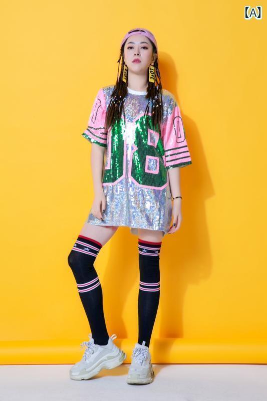 子供服　ダンス　ヒップホップ 新 成人 年次 総会 DS ストリート ダンス ヒップ ホップ パフォーマンス 服 モダン スパンコール レディース ジャズ