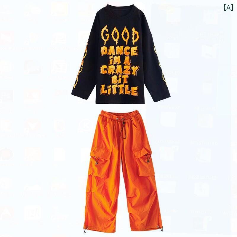 子供服　ダンス　ヒップホップ 新年の パフォーマンス 服 子供用 ストリート ダンス クールな バイク スーツ メンズ レディースの ヒップ ホップ