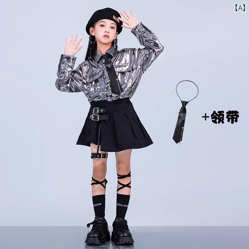 ストリート　子供　ダンス 子供用 ストリート ダンス 服 未来 技術 センス スーツ 女の子 ジャズ 小学生 スポーツ パフォーマンス 秋