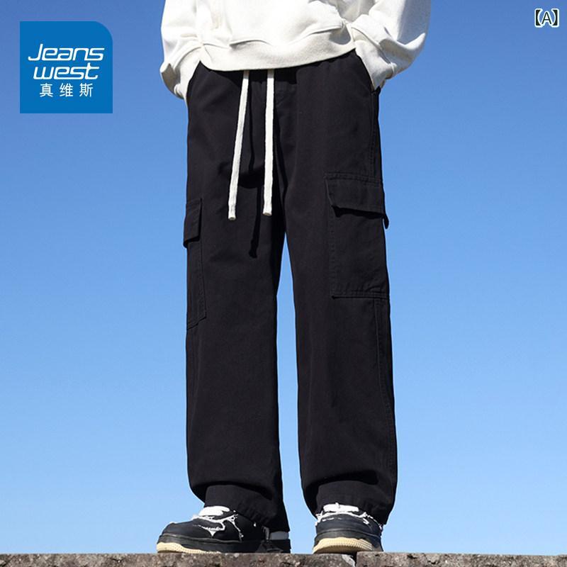 メンズ　ズボン　カジュアルパンツ Jeanswest 2025 春 綿 ストレート オーバー オール メンズ アメリカン スタイル ゆったり 万能 機能性 カジュアル パンツ