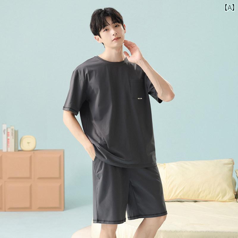 レディース　半袖　ショート Maoren 綿 メンズ パジャマ 夏 2025 クール 半袖 外 着 可能 大きいサイズ ホーム 服 スーツ