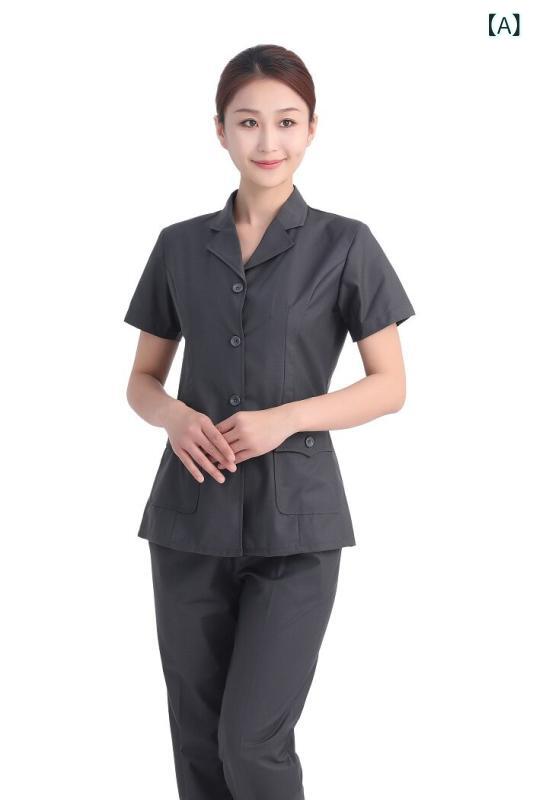 ユニフォーム やり方服 細工物 男女兼用 テスト作業 fa 薄墨色 半袖 夏 ズボン下 ホスピタル用 やり方着 原材料 夏服 夏用