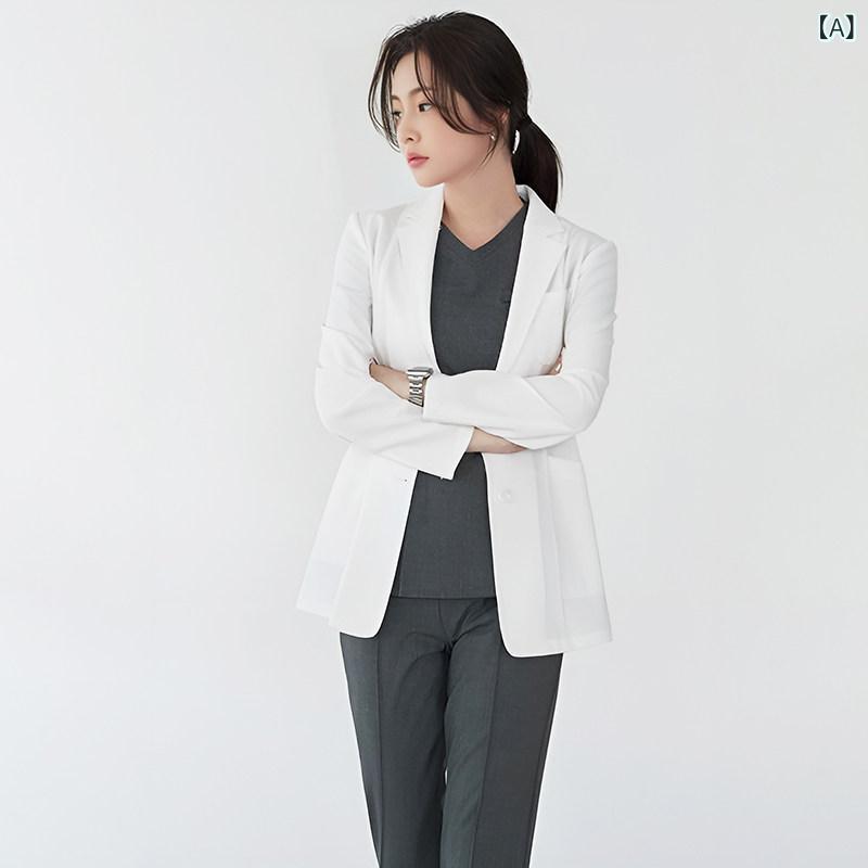 制服 作業服 ワーク 韓国 白衣 ショート 丈 女性 医師 作業着 高級 美容 室 スーツ ドクター 服 メンズ 長袖 歯科 病院|サポートシェアグローバル