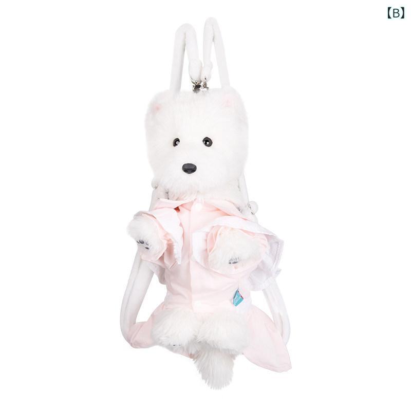 人形　おもちゃ　かわいい Chongker ペット ウエスト ハイランド 子犬 バック パック シミュレーション 人形 ぬいぐるみ ガールフレンド 子供の 誕生日 プレゼント｜サポートシェアグローバル