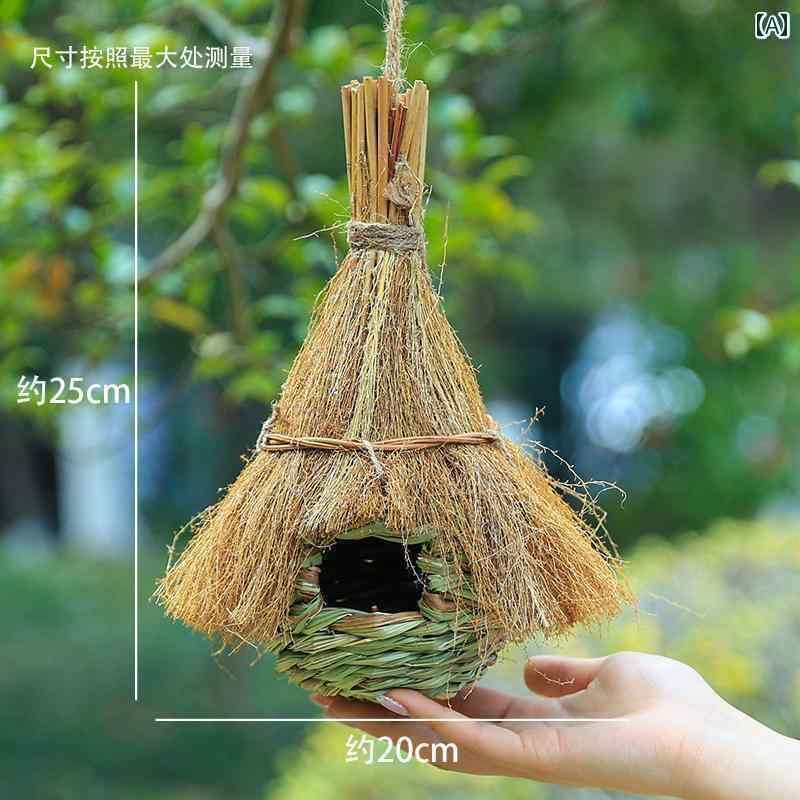 装飾　飾り　ディスプレイ わらの 鳥の 巣 巣の ペンダント 鳥 かご オウム 用品 屋外 中庭 庭の 装飾 造園 アレンジメント