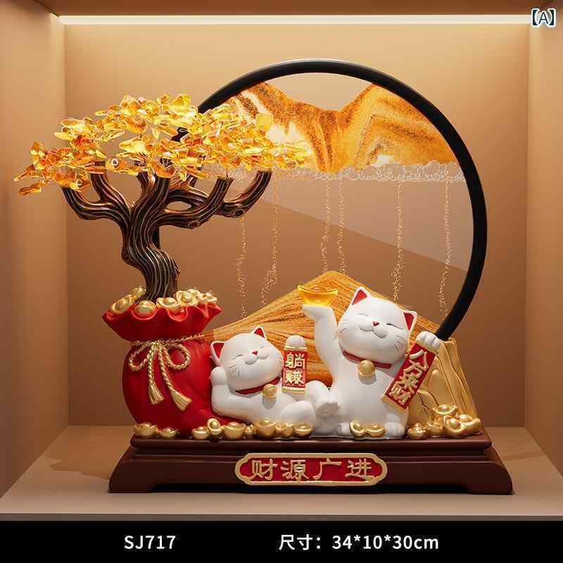 装飾　飾り　ディスプレイ 幸運の 木 流 砂 絵 招き 猫 飾り 開店 祝い 店舗 フロント デスク 装飾 リビング ルーム 新築｜サポートシェアグローバル