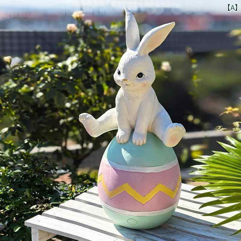 庭　装飾　飾り　 かわいい ウサギの 創造的な 別荘 樹脂 装飾品 庭 中庭 バルコニー 装飾 幼稚園 暖かい レイアウト 家具