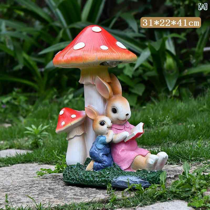 庭 装飾 飾り 中庭の 芝生の シミュレーション キノコの 装飾品 屋外 ガーデンヴィラ 動物 ウサギ 幼稚園の 装飾 造園