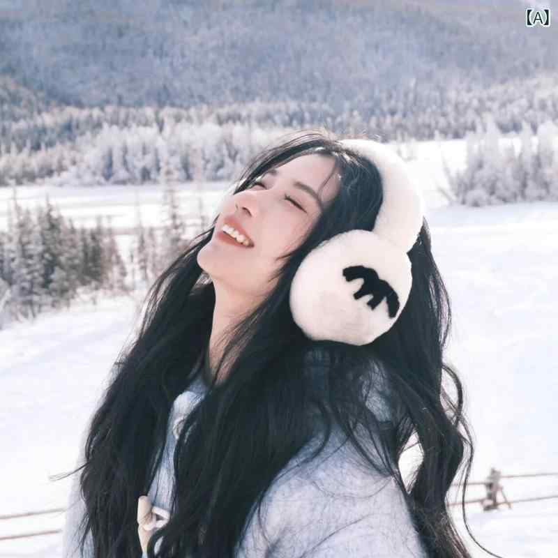 耳あて 防音 今めかしい Xiao Xiangfeng 24 N イヤーマフ 白いこと ラビットファー 毛革 生あたたかい 耳 保護すること 冬 Xiaohongshu 同じ 表現スタイル 韓国 流行り物 亭主もち