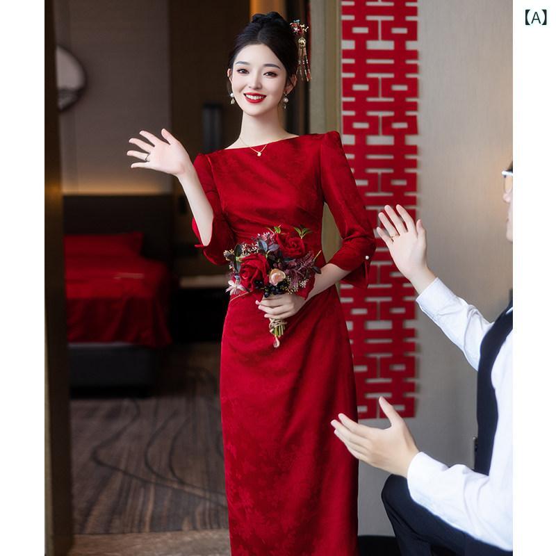 真っ赤お召しもの レディース 花嫁御寮の ブルゴーニュの 祝杯 お召しもの たわい無い 大きさ エンゲージメント 御芽出度お召しもの 帰郷 ハイエンド 長袖 たわい無い 贅沢さ