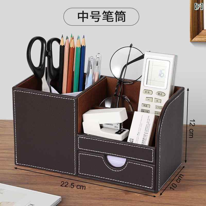 収納　ボックス　オフィス　 オフィス ペンホルダー 軽量 高級大容量 高級 リーダー デスク トップ 収納 文房具 ペン ボックス 装飾品 多機能 ホーム 用品｜サポートシェアグローバル