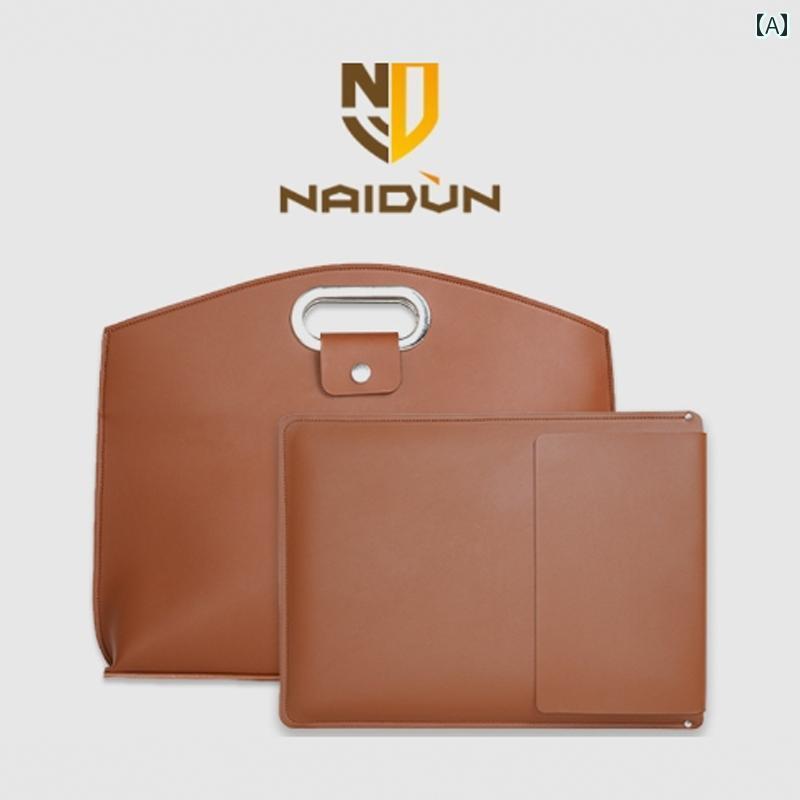 ケース　革　収納 NAIDUN コンピュータ バッグ大容量 ハンドバッグ 14インチ ノート パソコン 防水 ファッション ハイエンド