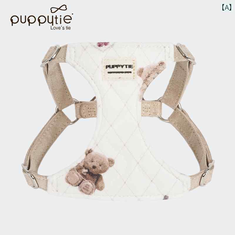 ハーネス　犬用　リード パピー タイ 犬用 牽引 ロープ 高級 ベスト チェストハーネス テディ 小型 犬 ウォーキング ペット 用品