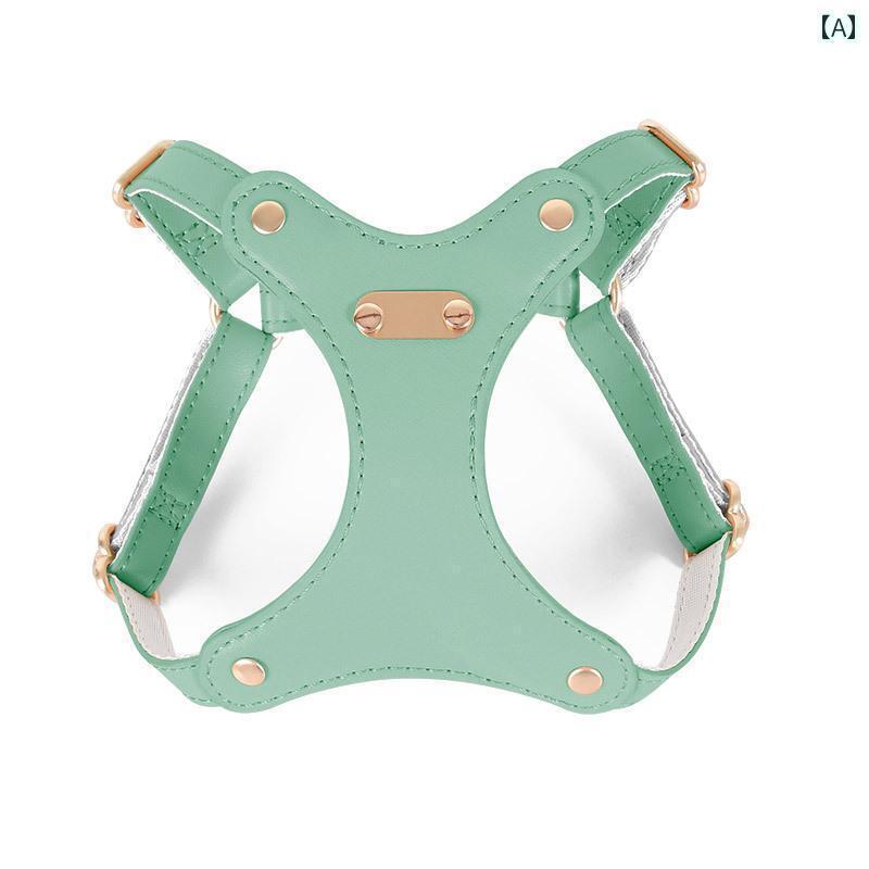 わんちゃん　ハーネス　かわいい ペット用高 価値 ソフトレザー 犬用 ウォーキング ベスト スタイル チェストハーネス 防水 猫 専用 牽引 ロープ 小型 中型