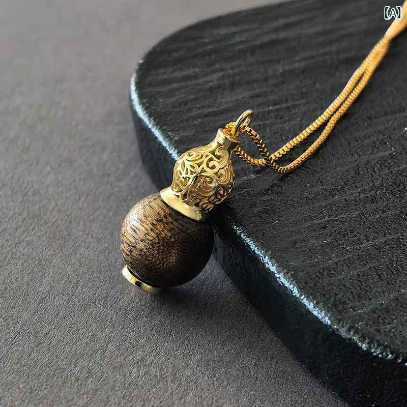 ペンダント ネックレス アクセサリー 中国 国立 博物 館の 沈香 瓢箪 ペンダント ジュエリー スタイル 高級 カップル 男性 誕生日 プレゼント