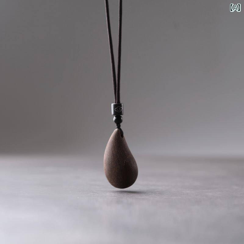 ペンダント ネックレス アクセサリー の 禅 水滴 沈香小 葉 ローズウッド ペンダント ネックレス 男女兼用 ロング セーター チェーン ギフト