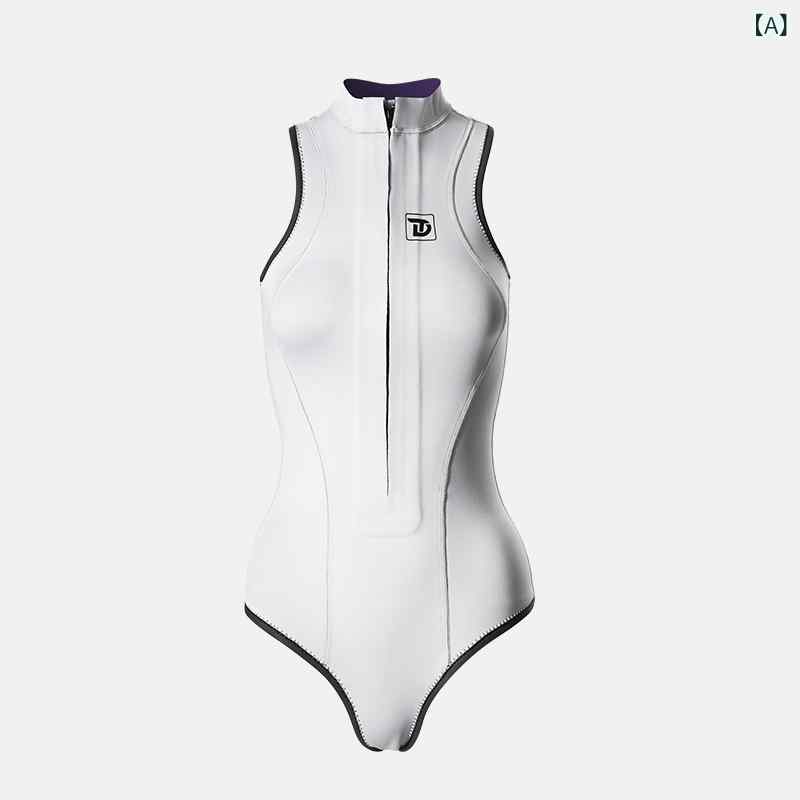 マリンスポーツ スーツ　水着 TRUDIVE 伸縮性 ノースリーブ レディー スウェットスーツ 2 MM フリー ダイビング スーツ スリム 暖かい ワンピース サーフィン クラゲ
