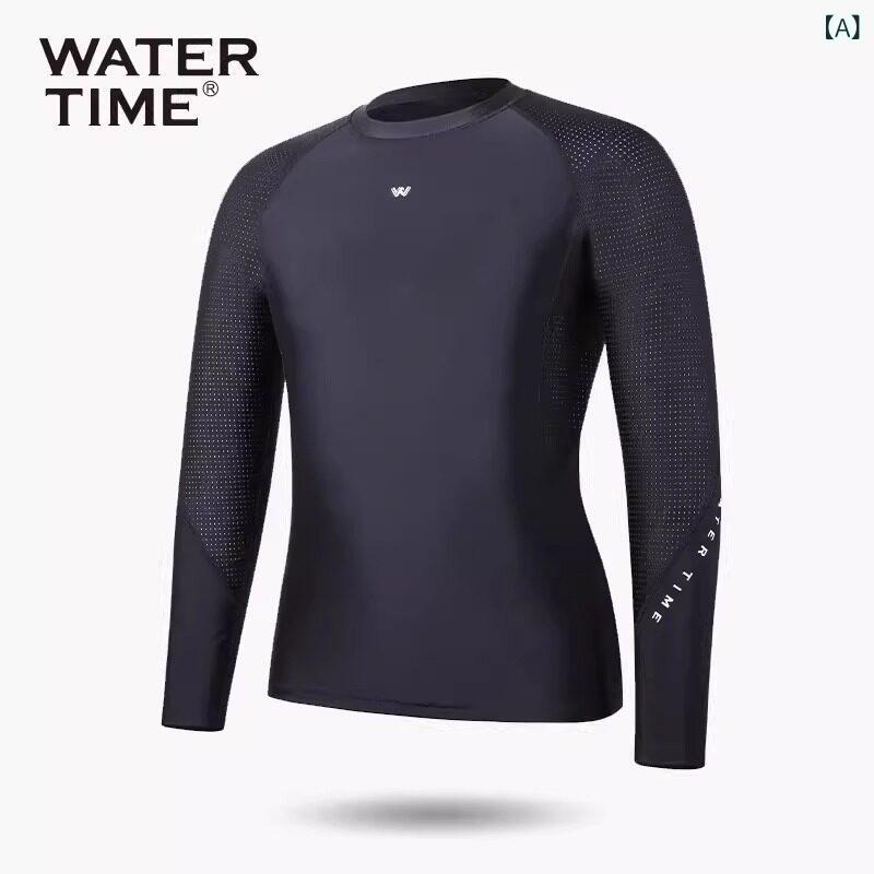 マリンスポーツ スーツ 水着 WaterTime ウェットスーツ メンズ 水泳 サーフィン 長袖 トップ パンツ 日焼け防止 温泉 トランクス セット|サポートシェアグローバル