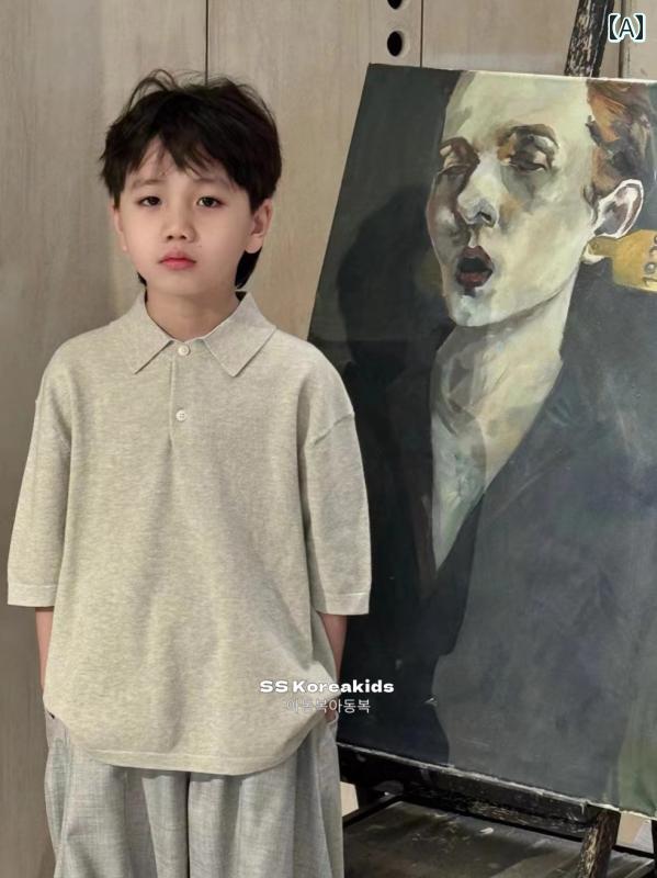 子供服　カジュアル　かわいい SS 高級 韓国 子供服 男の子 ポロシャツ おしゃれ 男児 半袖 2025 春夏 子供 トップス