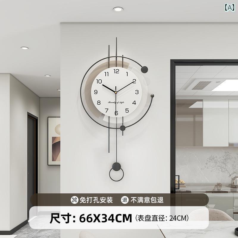 壁掛け 時計 おしゃれ シンプル 時計 壁掛け リビング ルーム 温度 カレンダー 付き 高級 モダン ライト フリー パンチ 壁
