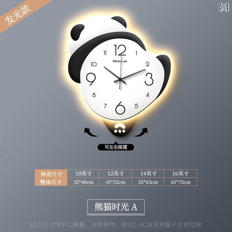 壁掛け 時計 おしゃれ 2025年 Qizai パンダ 時計 パンチング 加工 リビング ルーム用 壁掛け ランプ サイレント レストラン 背景｜サポートシェアグローバル