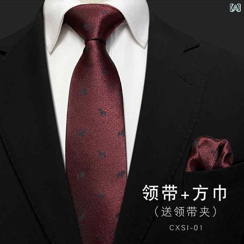 ネクタイ ビジネス　男性用 赤い 手 結び 結婚式と 新郎 ネクタイ メンズ 韓国 スタイル カジュアル ビジネス プロ フォーマル シャツ ウェディングドレス スーツ