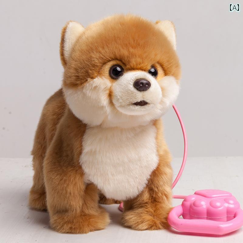 犬　ぬいぐるみ　おもちゃ Komet おもちゃの 犬は 歩き 吠える 電気 子犬の 子供の ぬいぐるみ シミュレーション ポメラニアン ペット 犬 電子犬