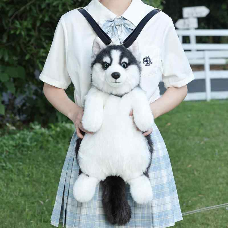 わんちゃん　人形　おもちゃ シミュレーション ハスキー 犬 人形 バック パック かわいい ぬいぐるみ 子犬 女の子 彼氏への 誕生日 プレゼント 9,258円