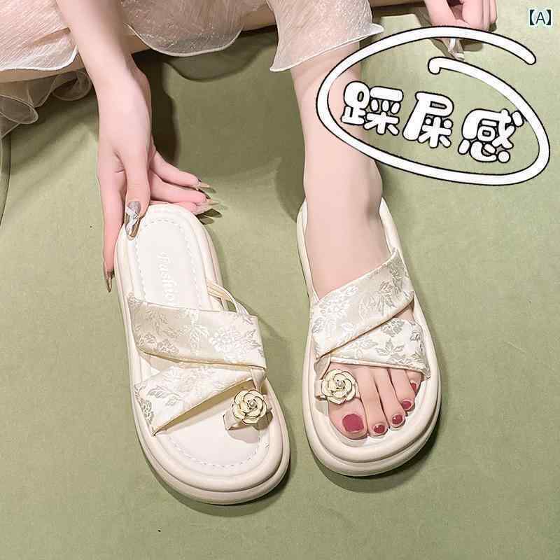 サンダル　かわいい　レディース ネットの ホット スタイル 厚底 フェアリー つま 先 サンダル 女性用 2025夏 アウトドアウェア スカート 付き サイズ 34