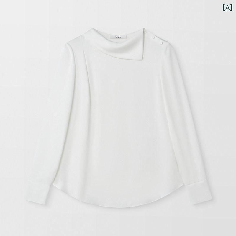 白シャツ レディース きれいめ ローレル 25 春 ライト アシンメトリー シャツ レディース LWD 361 C 01600|サポートシェアグローバル