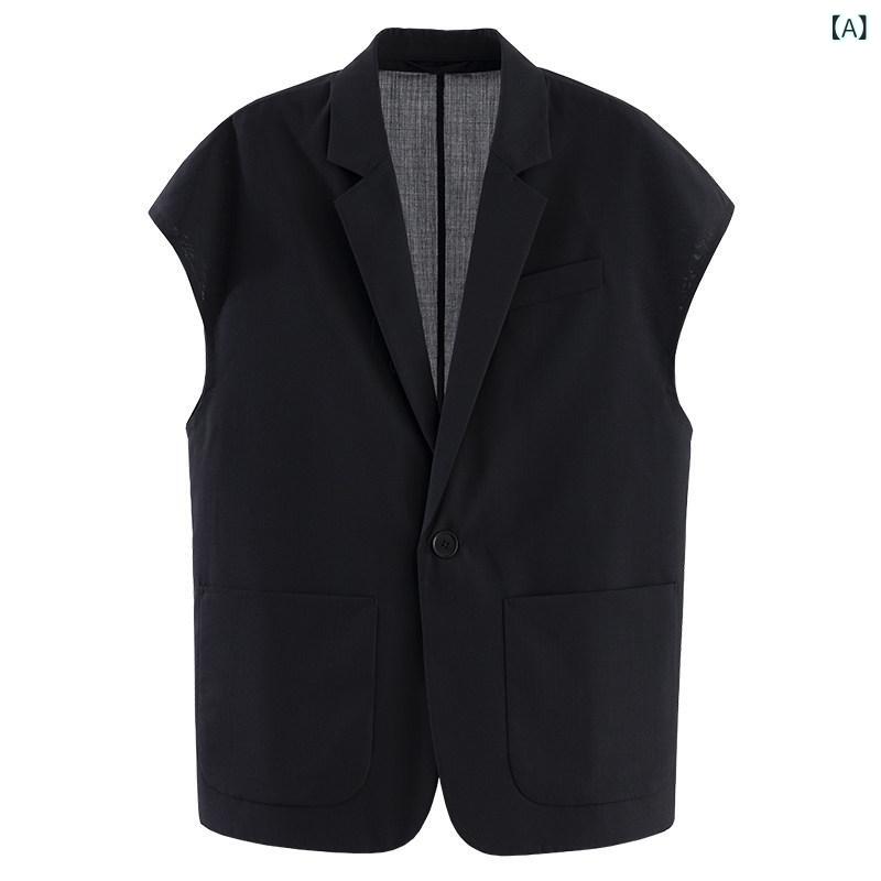 スーツ　ベスト　メンズ NICKWOOSTER 夏 スーツ 襟 ベスト メンズ 薄 肉 ドロップ ショルダー プロ ファイル ベストな ジャケット レトロ