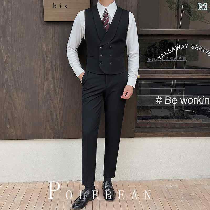 スーツ　ベスト　メンズ メンズスーツ ベスト 春秋郎 ウェディングドレス オーバー オール 付添 人 グループの 兄弟の 衣装