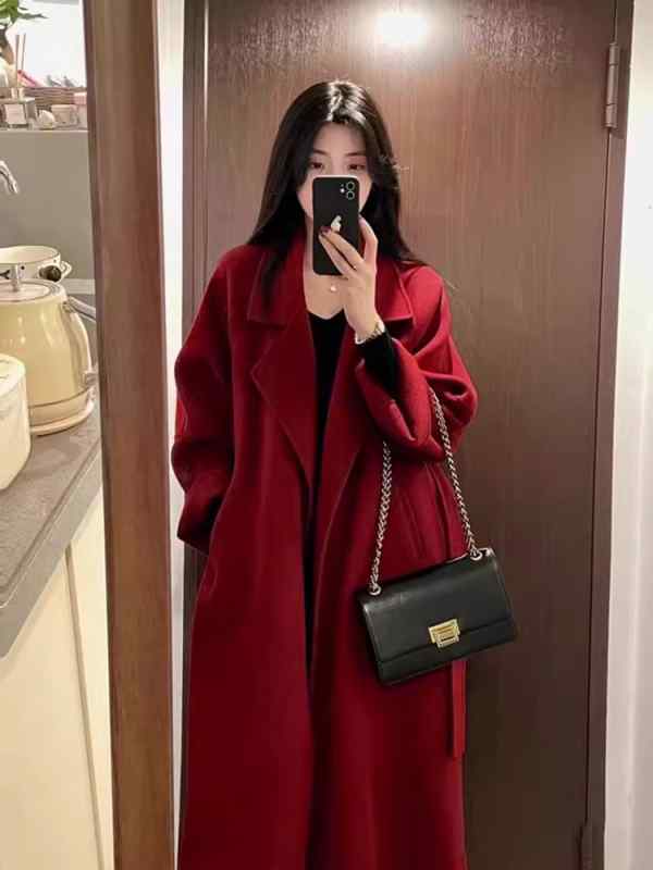コート レディース 秋冬 中長丈 ウールコート ロングコート シチリアレッド 赤系 防寒 アウター ダブルフェイス カシミヤ混 体型カバー ゆったり 大きいサイズ 細見え 上品 高級感 オフィスカジュアル 通勤用 防風 保温性 重ね着 無地 シンプル 羊｜サポートシェアグローバル 9,366円