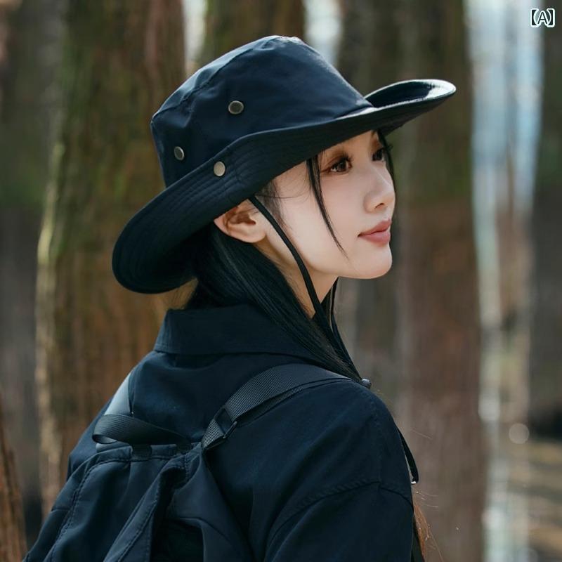カウボーイ　レディース　帽子 Crlmen &ampamp Kmae フランス 人 共同 アウトドア 登山 帽子 女性用 日焼け防止 フィッシャーマン ハット ウエスタン カウボーイハット