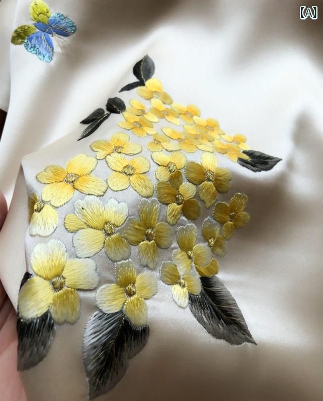 スカーフ おしゃれ レディース パン バックル 杭 州 シルク ハイエンド 刺繍 スカーフ レディース 桑 蘇 ショール シルクスカーフ ギフト 春秋