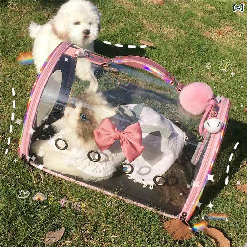 犬用　トートバッグ　バッグ 宇宙 カプセル 透明 猫 バッグ 犬用 ポータブル かわいい ペット ポータブル大容量 クロス ボディ テディ 冬