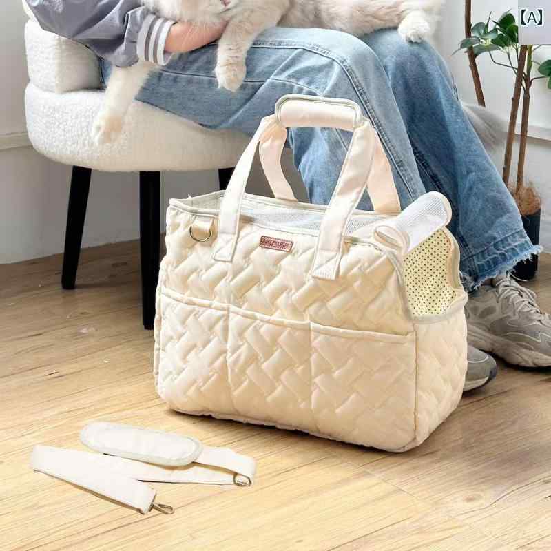 犬用　トートバッグ　バッグ 外出用 猫 バッグ ポータブル ワンショルダー 手持ち 斜め 掛け 春夏 通気性と 軽量 大容量 ペット バック パック