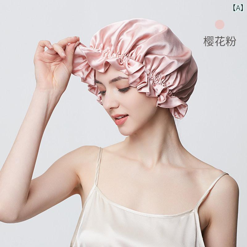 ヘアキャップ キャップ Jiasili 100 桑 絹 産後 睡眠 ヘア ケア 自宅 隔離 帽子 キャップ 睡眠を 助け 乱れた 髪を 防ぐ 女性