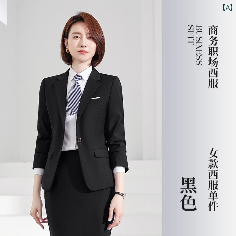 スタイリッシュ 女性 スーツ ヤンガーの 高級 女性用 スーツ プロな フォーマル ウール 4 S ストアの 営業 マネージャー 銀行の 作業着