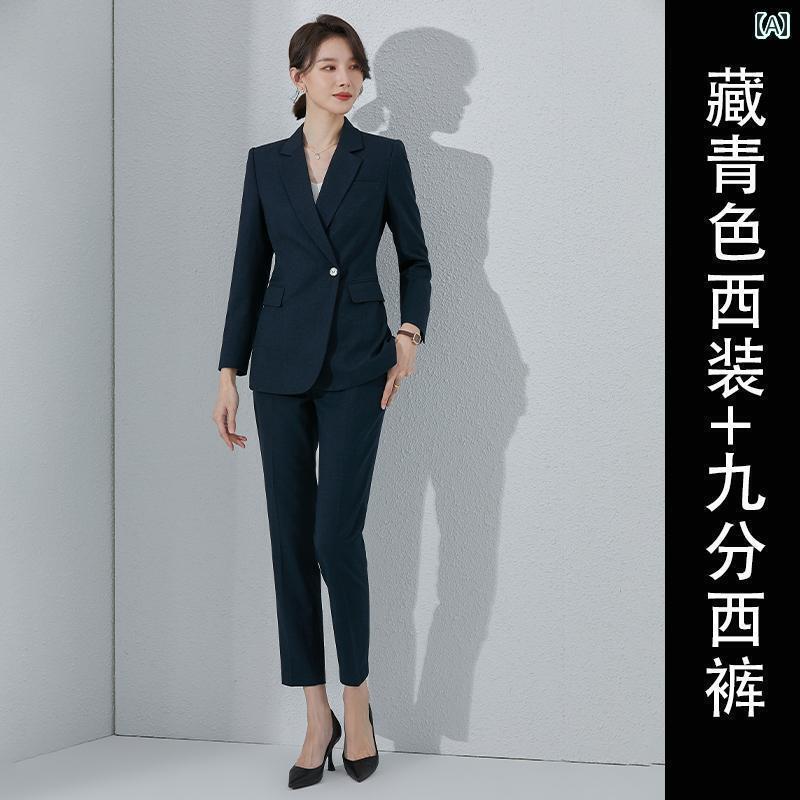 スタイリッシュ 女性 スーツ Shiluya スーツ 秋冬 女性用 スーツな ホテル マネージャー ハイエンドの ビジネス フォーマルな 服装 レディース プロな