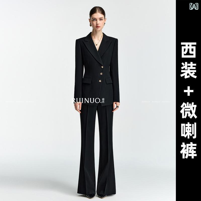 分かりやすい 亭主もち 背広 Ruinuo 黒 背広 上衣 レディース 春 商行為 会見 フォーマル 通い 御勤め 着 仕事
