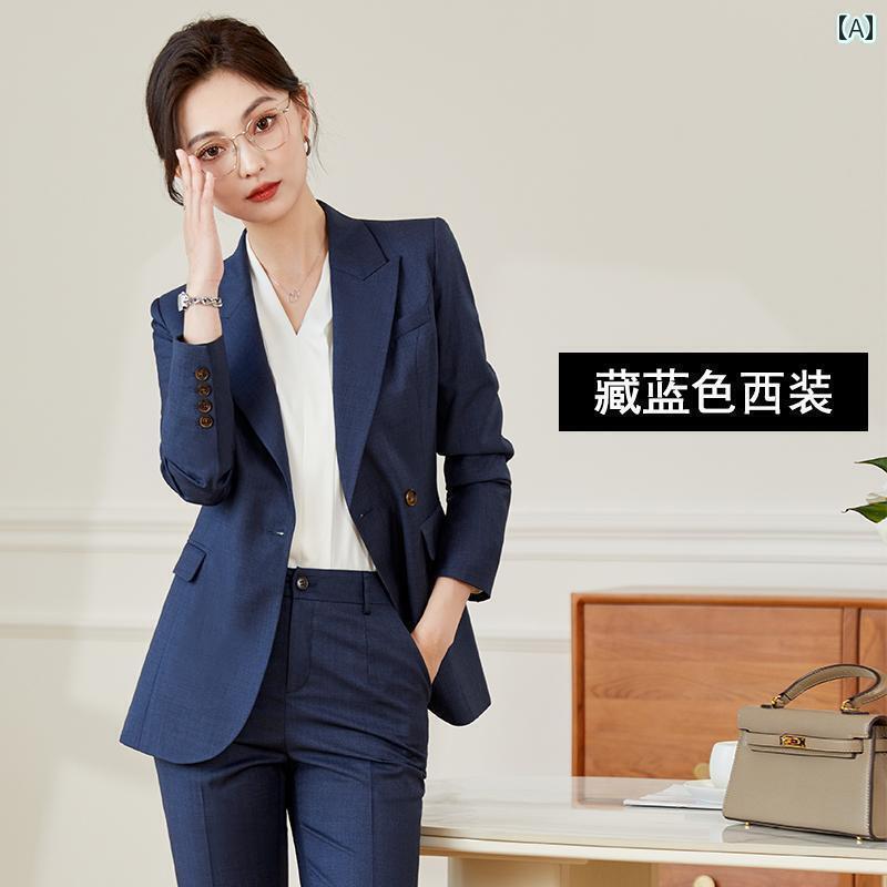 シンプル 女性 スーツ 女性用 高級 スーツ 作業着 プロな 面接 有能な 職場の お姫様 スタイル ビジネス フォーマルウェア