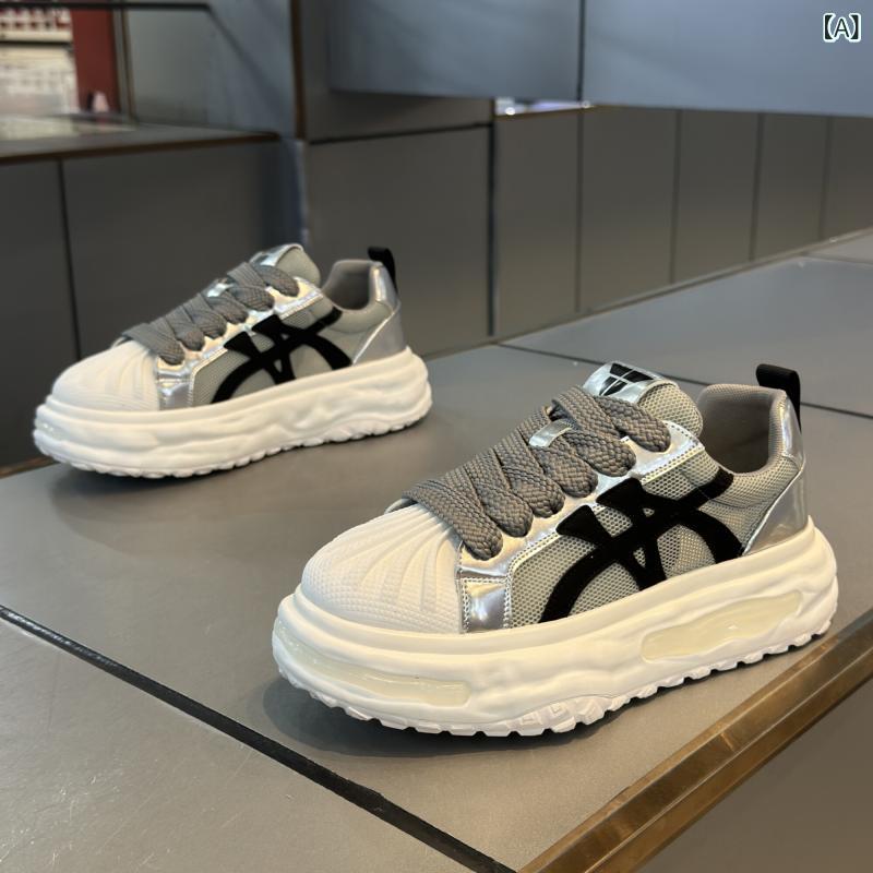 スニーカー 男性用 メンズ 厚底 6cm 身長アップ インヒール シークレットシューズ 運動靴 スポーツシューズ ウォーキングシューズ 紐靴 軽量 通気性 メッシュ素材 メッシュ カジュアル 普段使い 通勤 通学 アウトドア フィット感 クッション性 疲|サポートシェアグローバル