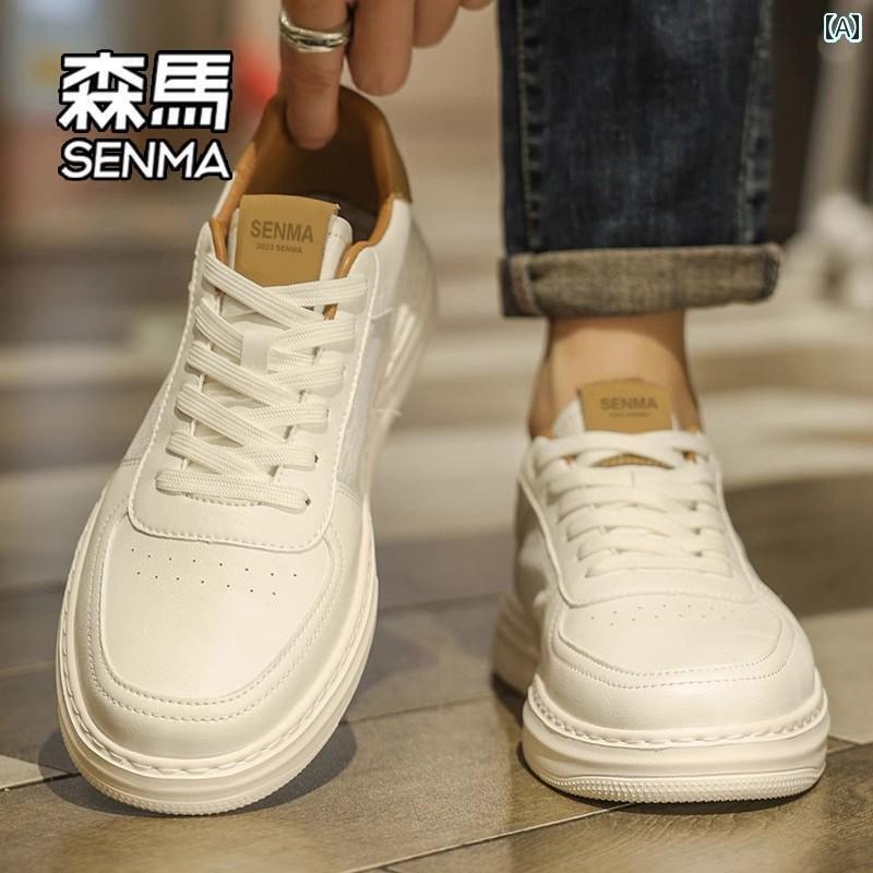 メンズ 白靴 スニーカー セミール メンズシューズ 夏 2025 ホット スタイル ホワイト シューズ カジュアル ボーイズ 通気性 薄手 学生 W画像